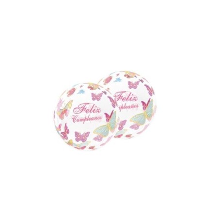 Globo feliz cumpleaños mariposas transparente 45 cm 8445256467627 946762
