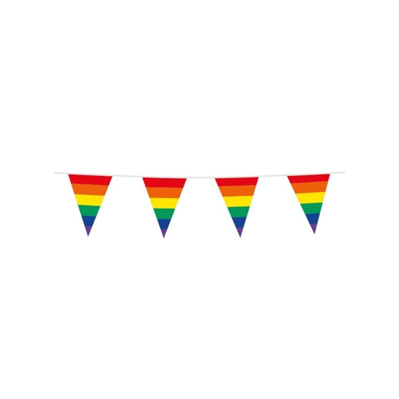 Banderin triangular arcoiris 10 mt orgullo