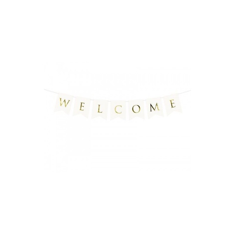 Letrero Welcome blanco 15x95 cm