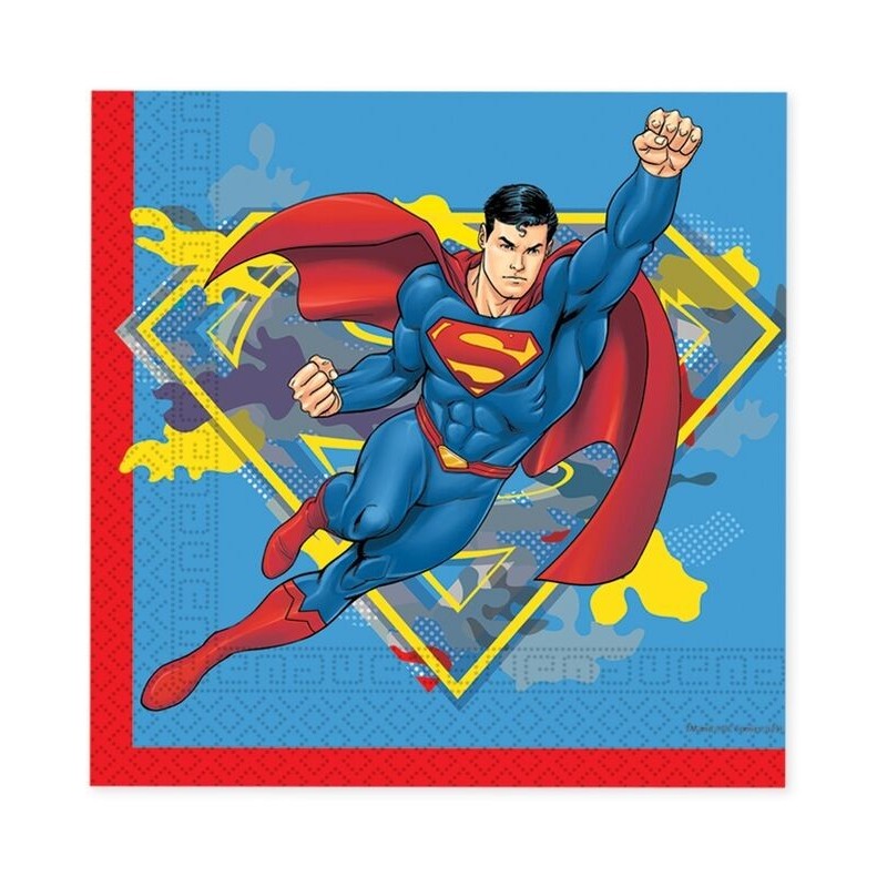 Servilletas Superman cumpleaños 20 uds 33 cm
