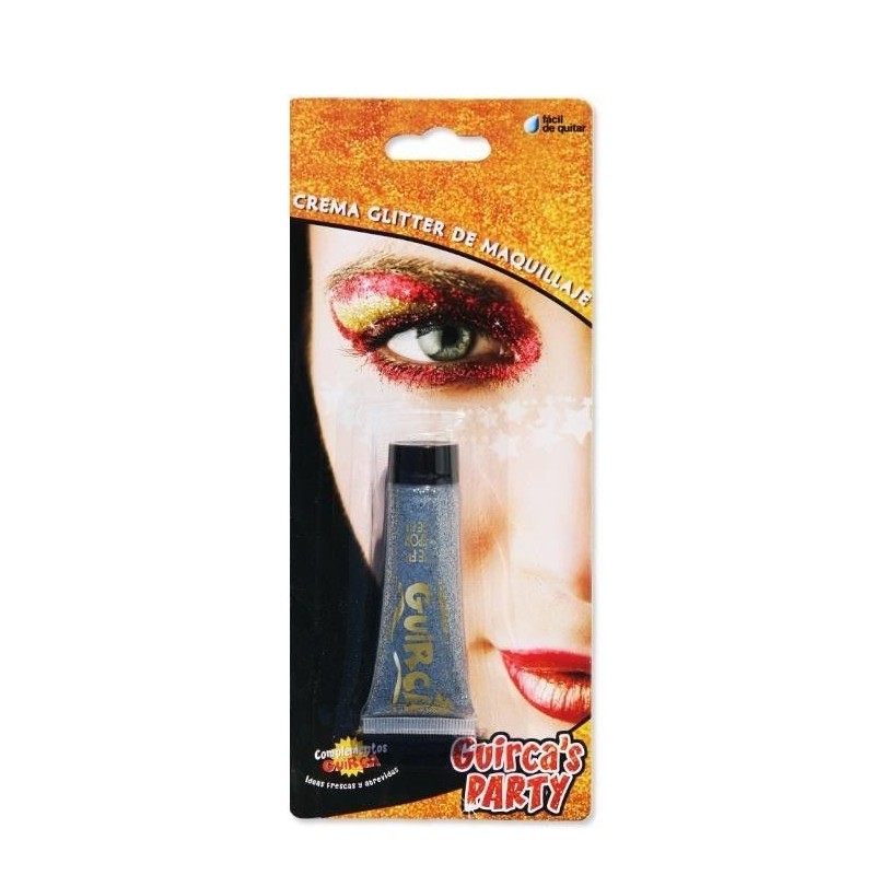 Maquillaje glitter plata