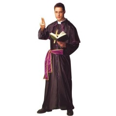 Disfraz cura monsenor negro morado iglesia catolic 8426215916523 9165200