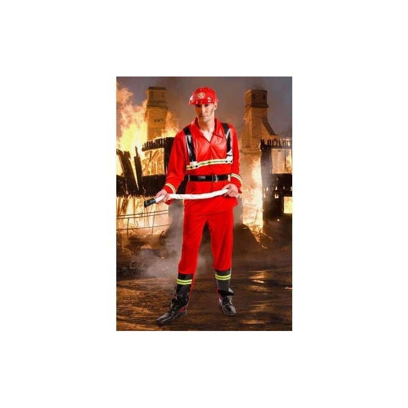 Disfraz bombero rojo apagafuegos 112 adulto