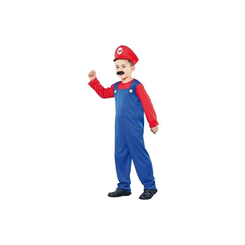 Disfraz fontanero rojo mario bros infantil
