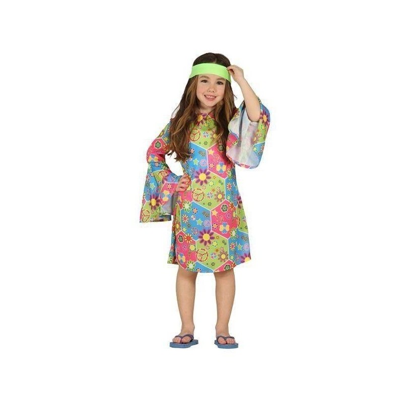 Disfraz Hippie niña infantil años 60 70