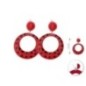 Pendientes sevillana rojo con lunares negros