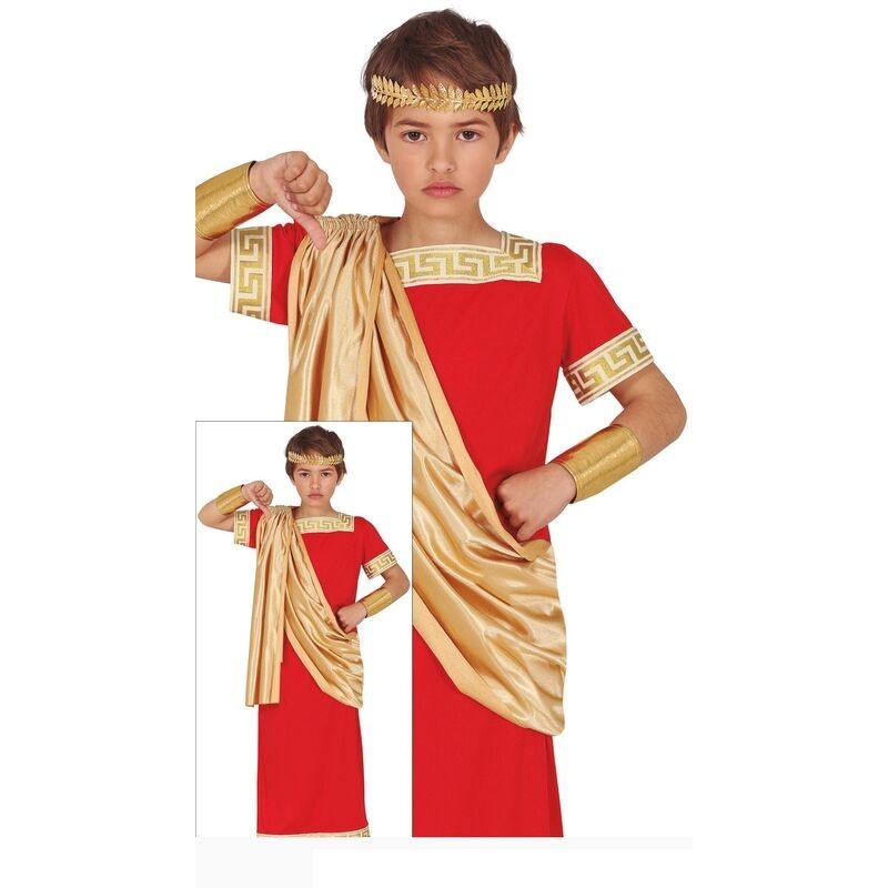 Disfraz romano roja oro niña tallas