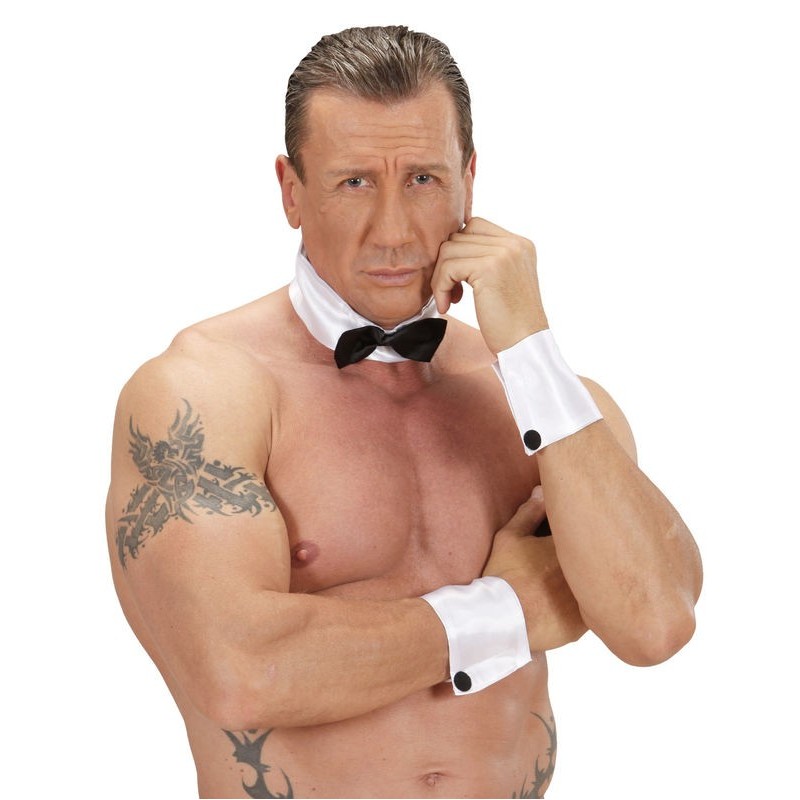 Set stripper cuello con pajarita y muñequeras