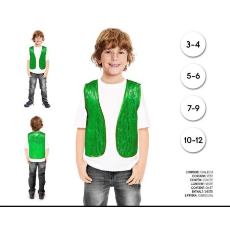 Chaleco lentejuelas verde infantil para nino tallas 8433584324415 32441