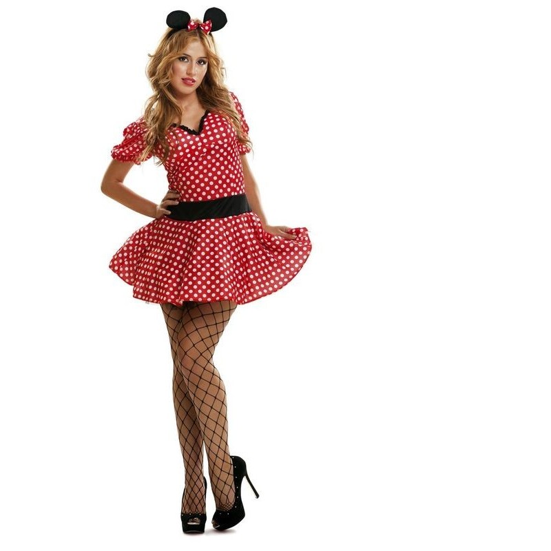 Disfraz ratoncita sexy talla ML vestido lunares
