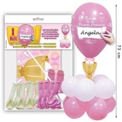 Kit centro de primera comunion niña mesa globos-Tus disfraces baratos