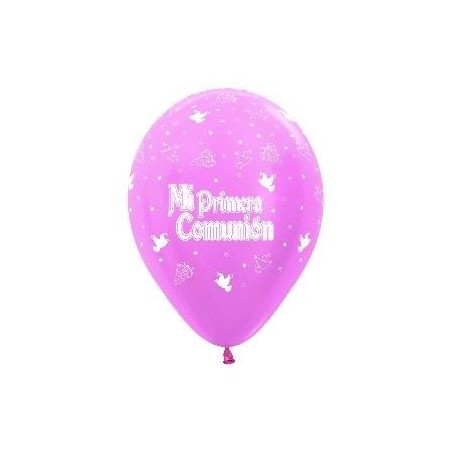 Globos 1? comunion satin rosa niña 10 un 3