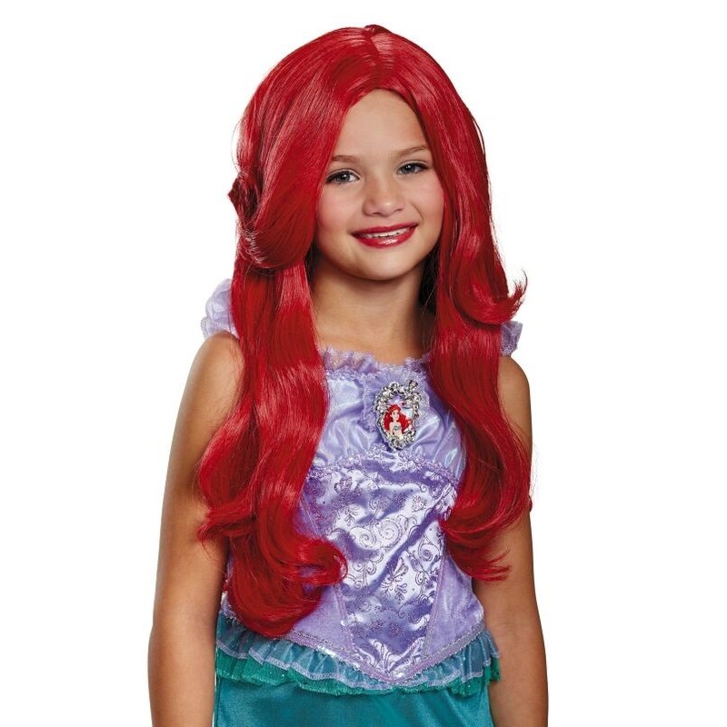 Peluca Ariel Disney original para niña deluxe