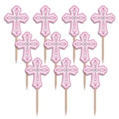 Pinchos rosas comunion 36 uds 63 cm-Tus disfraces baratos