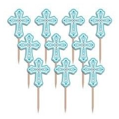 Pinchos azul  comunion 36 uds 63 cm-Tus disfraces baratos