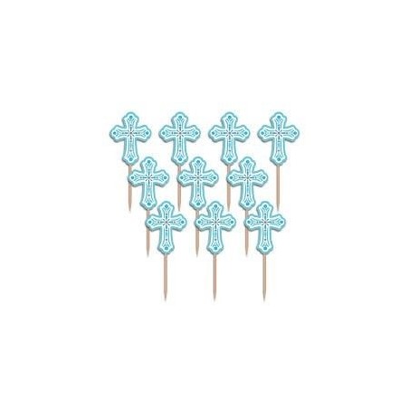 Pinchos azul  comunion 36 uds 63 cm