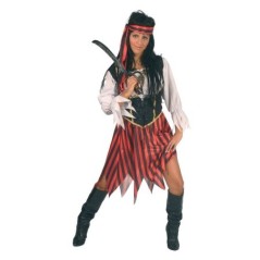 Disfraz pirata roja y negra mujer talla L 42 44 8434077802205 80220