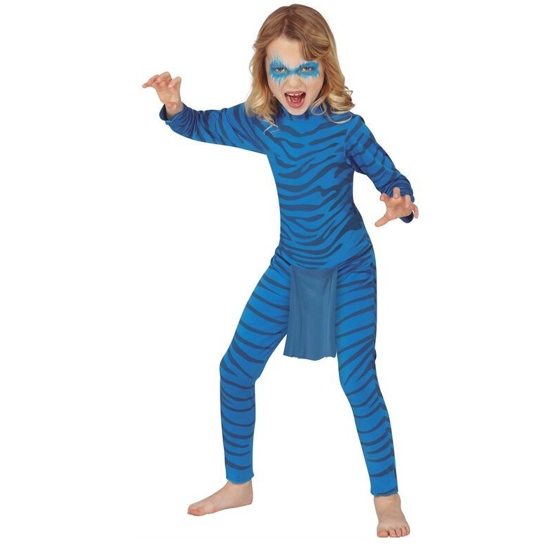 Disfraz felino azul avatar para niño