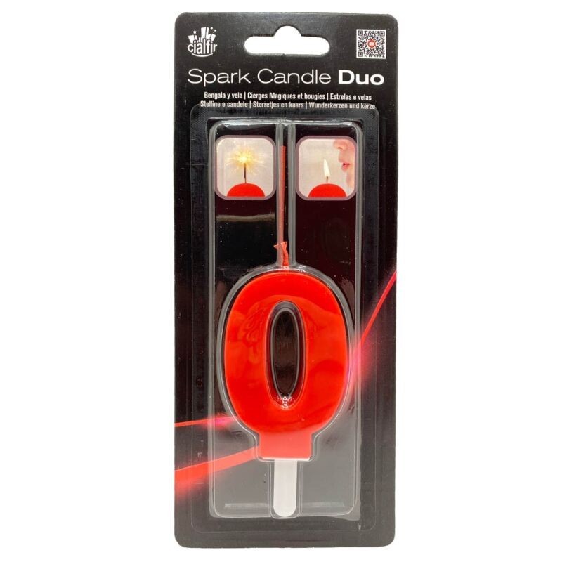 Vela bengala roja mixta bengala y mecha numero 8435033861007 6100