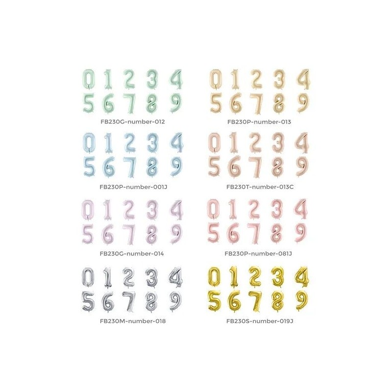 Globo numero de 72 cm foil helio o aire varios colores