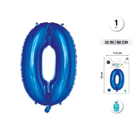 Globo numero azul 80 cm helio o aire 8433584919802 91980