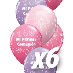 Globos de comunion colores surtidos para niña-Tus disfraces baratos