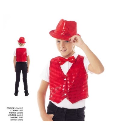 Chaleco lentejuelas rojo infantil tallas 8433584317530 31753