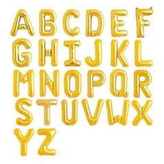 Globo letra para helio o aire color oro 66 cm