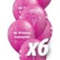 Globo de primera comunion niña magenta 6 uds 30 cm qualatex