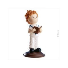 Figura de comunion niño con biblia 13,5 cm -Tus disfraces baratos