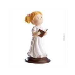 Figura de comunion niña con biblia 13,5 cm -Tus disfraces baratos