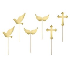 Toppers para cupcake comunion pinchos 6 uds-Tus disfraces baratos