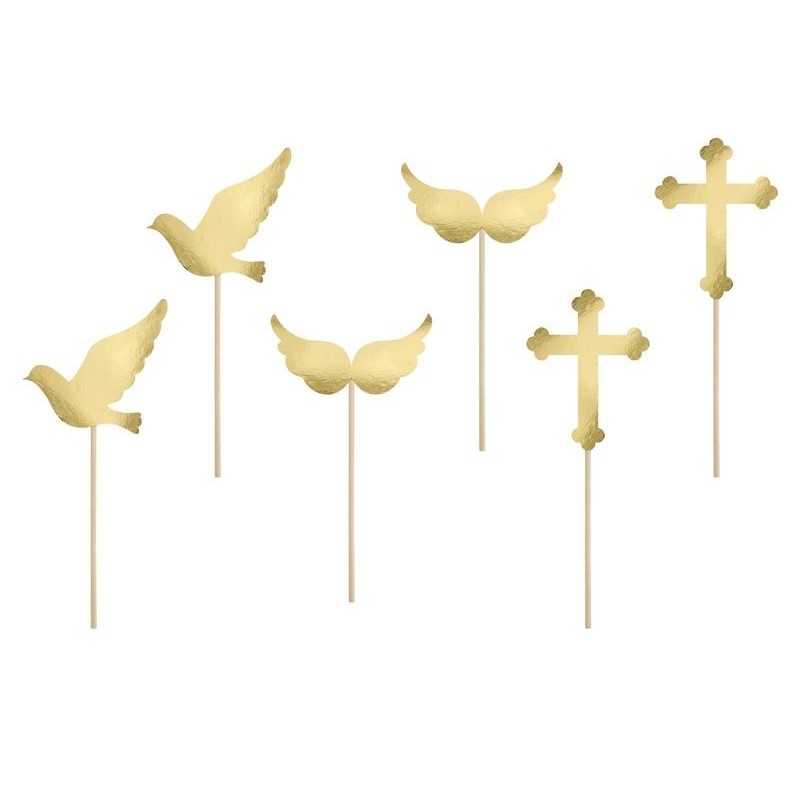 Toppers para cupcake comunion pinchos 11 cm 6 uds