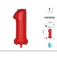 Globo numero Rojo 80 cm helio o aire