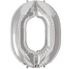 Globo numero plata de foil para helio o aire