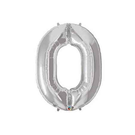 Globo numero plata de foil para helio o aire