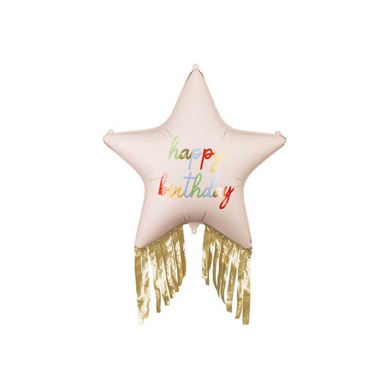 Globo estrella cumpleaños 72 cm con flecos