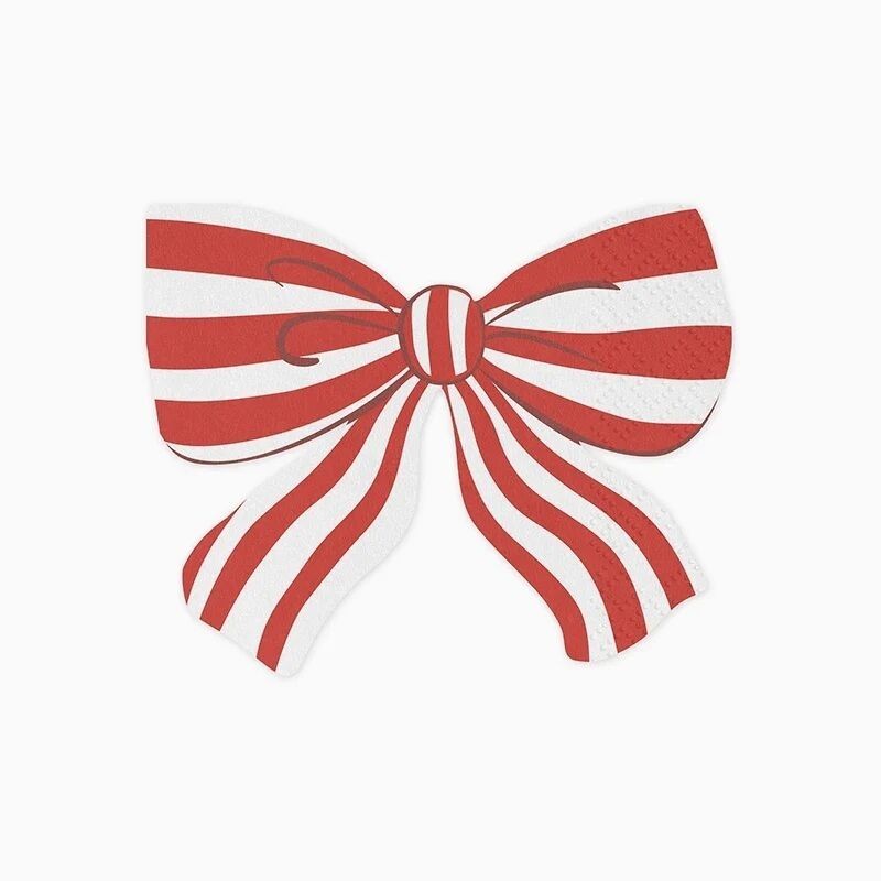 Servilletas lazo regalo navidad 16 cm 12 ud