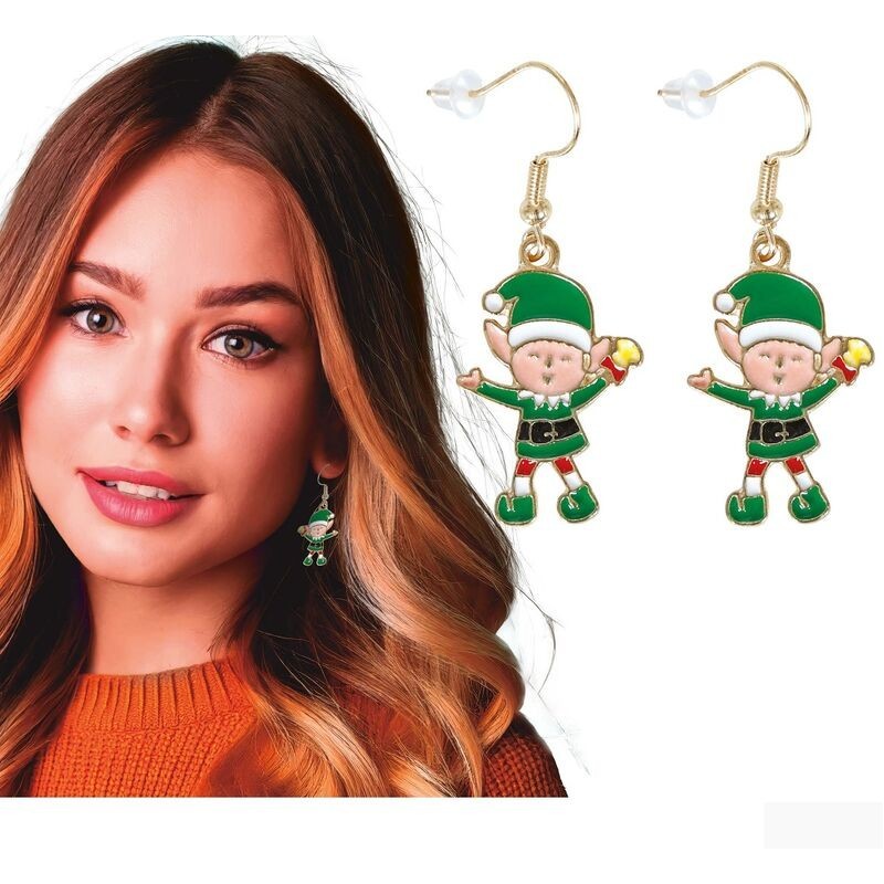 Pendientes navideños elfo