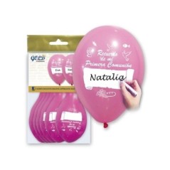 Globo primera comunion rosa personalizable -Tus disfraces baratos