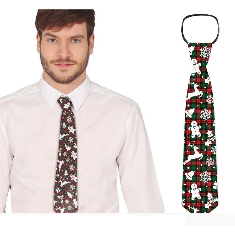 Corbata navideña cuadros 45 cm
