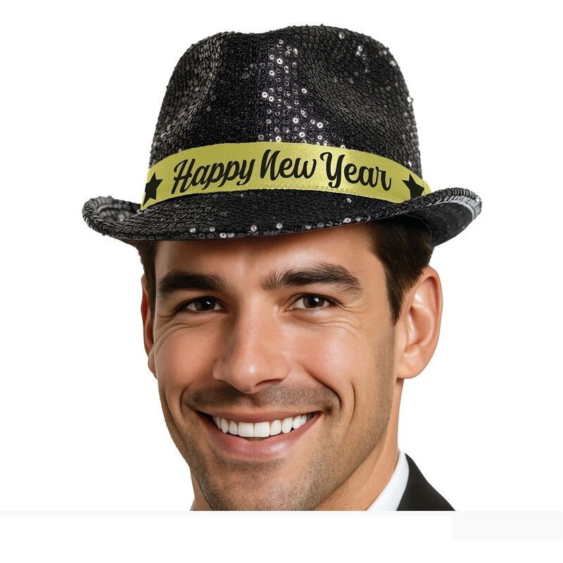 Sombrero gangster cotillon negro lenteelas