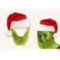 Gorro papa noel con barba verde grinch adulto