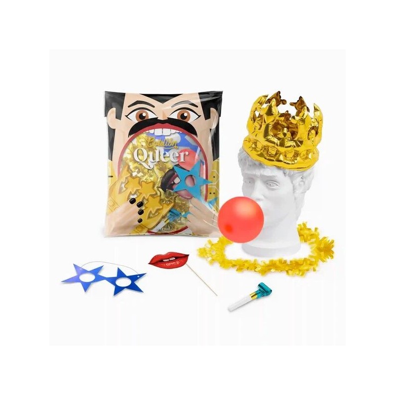 Bolsa de cotillon Nochevieja con corona 6 pz