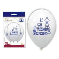 Globos primera comunion blancos 10 uds-Tus disfraces baratos