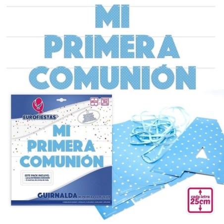 Guirnalda Mi Primera comunion azul 5 metros