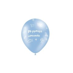 Globos primera comunion azules 8 uds 30 cm