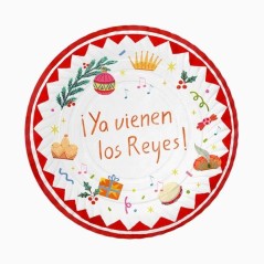 Bandeja Reyes magos Ya vienen los reyes carton 2 uds 30 cm-Tus disfraces