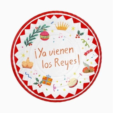 Bandeja Reyes magos Ya vienen los reyes carton 2 uds 30 cm-El Informal Santander