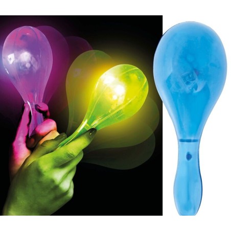 maraca con luz led 15 cm colores surtidos 1 ud 27316 8434077273166